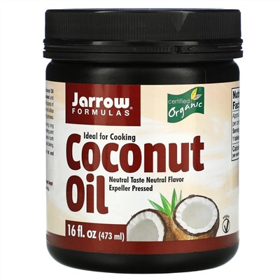 Jarrow Formulas, органическое кокосовое масло, отжатое шнековым прессом, 473 мл (16 жидк. унций)