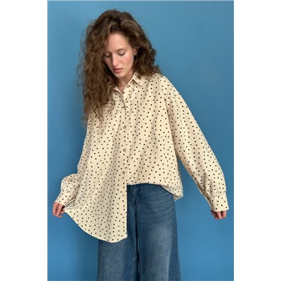Рубашка женская  HUG077/10/Бежевый, черный