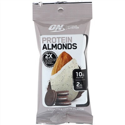 Optimum Nutrition, Protein Almonds, Cookies & Creme, 12 Packets, 1.5 oz (43 g) Each