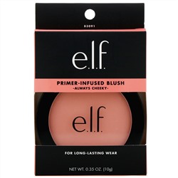 E.L.F., Primer-Infused Blush, румяна с праймером, натуральный розовый, 10 г (0,35 унции)