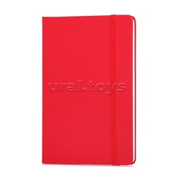 Записная книжка "deVENTE" A5 (140 ммx205 мм) 160 стр, кремовая бумага 70 г/м² в клетку, печать в 1 краску, твердая обложка из искусственной кожи с покрытием Soft Touch, вертикальная резинка, закругленные уголки, 1 ляссе, в термоусадочной пленке, красная