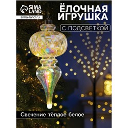 Ёлочная игрушка светодиодная «Сияние», 27×11 см, 12 LED, от батареек ААх2, свечение тёплое белое
