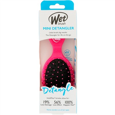 Wet Brush, мини-расческа для облегчения расчесывания, розовая, 1 шт.