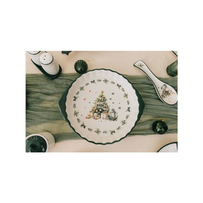 Блюдо для запекания новогоднее Доляна «Приближение чуда», 28.8×25×4.3 см, белое