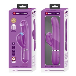 Фиолетовый вибратор с клиторальным отростком Perdita - 22,8 см.