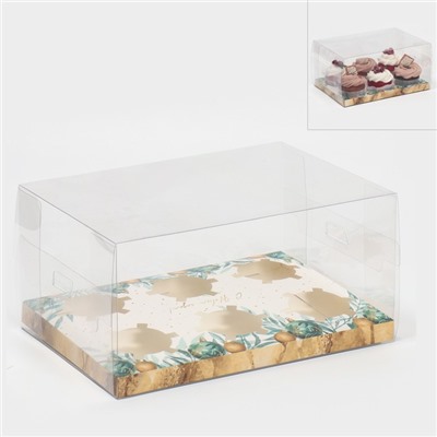 Коробка для капкейка «Мрамор», 23×16×11.5 см