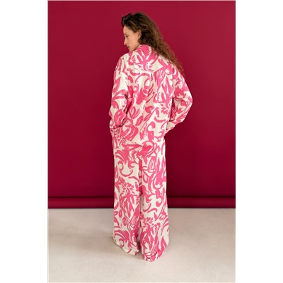 Рубашка  СЕТ001/17/Молочный, розовый