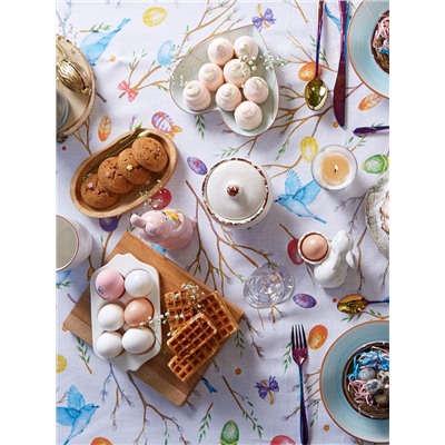 Скатерть Доляна Happy Easter 110×144 см, 100% хлопок, 164 г/м²
