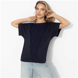 Футболка комбинированная, Всегда иначе (синяя)