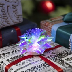 Светодиодная игрушка «Бант-звезда» 10 см, от батареек LR44×3, свечение мульти, перламутровая