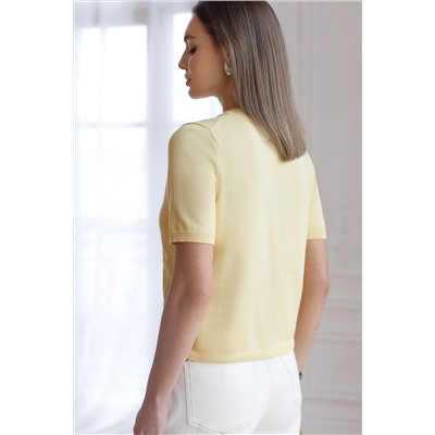 Кардиган c коротким рукавом вязаный из хлопка с акрилом VILATTE, 1230597