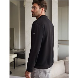 Свитшот с воротом стойкой на молнии из эластичного футера двухнитки