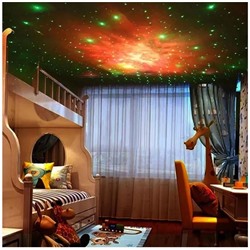 Лампа - проектор звездного неба Астронавт черный с пультом, светодиодный лазерный ночник робот, 8 режимов освещения