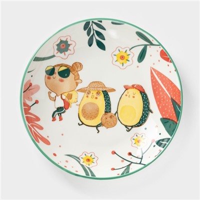 Тарелка керамическая «Прогулка авокадо», d=20.2 см ㅤ
