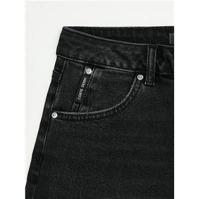 Актуальная коллекция CONTE CON-790 Чёрные джинсы slim с эффектом потёртостей из eco-friendly денима