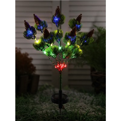 Садовый светильник «Можжевельник», уличный, на солнечной батарее, 75 см, 28 LED, свечение мульти