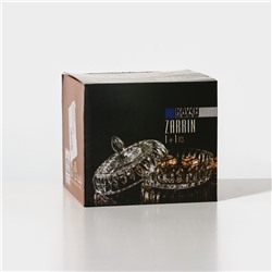 Сахарница ZARRIN, 300 мл, d=13 см, h=11 см, стекло, прозрачная