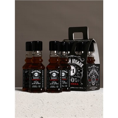 Гель для душа «Крутой мужик», набор 4 шт. × 100 мл, Чистое счастье