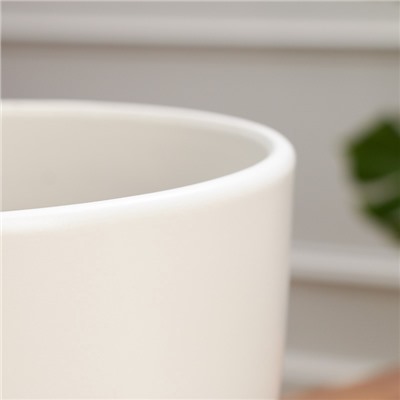 Горшок для цветов «Колор гейм», керамический, с поддоном, 8.9 л, белый