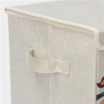 Короб для хранения с крышкой «Весна», 29×29×28.5 см, стеллажный, бежевый