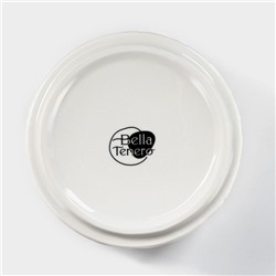 Банка для хранения сыпучих продуктов BellaTenero «Листья», 330 мл, d=10 см, с бамбуковой крышкой, фарфоровая, цвет белый