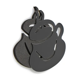 Часы настенные интерьерные для кухни, 3d «Время кофе», наклейка, большие, d=120 см, чёрные