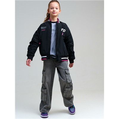 Брюки текстильные джинсовые для девочек