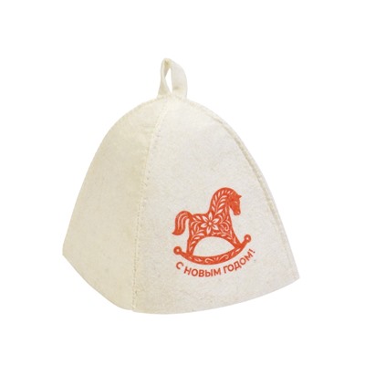 Шапка для бани и сауны «С Новым Годом!», полиэфир 70%, шерсть 30%, «Добропаровъ»