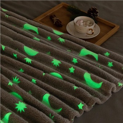 Плед светящийся в темноте «Этель. Луна», 150×200 см, корал-флис