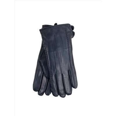 Теплые женские перчатки из натуральной кожи, цвет черный