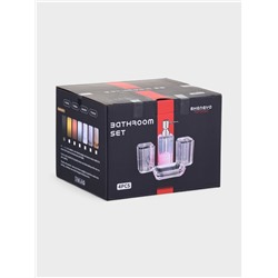 Набор для ванной "Кристалл" 4 предмета (дозатор, 2 стакана, мыльница)