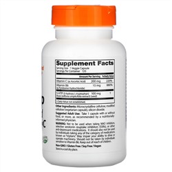 Doctor's Best, 5-гидрокситриптофан, обогащенный витаминами B6 и C, 120 вегетарианских капсул