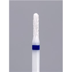 Фреза керамическая для маникюра «Тонкая», средняя нарезка, d=2×8×2.35 мм, в пластиковом футляре, белая