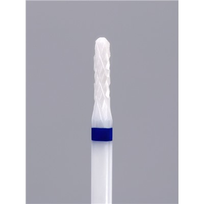 Фреза керамическая для маникюра «Тонкая», средняя нарезка, d=2×8×2.35 мм, в пластиковом футляре, белая