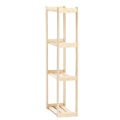 Стеллаж деревянный, 4 полки, 150×64×27.5 см, хвоя, второй сорт, напольный, «Добропаровъ»