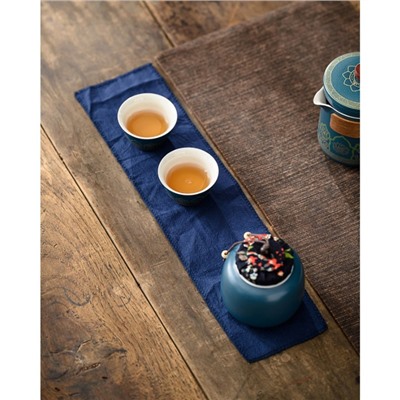 Набор для чайной церемонии ДЖЕКИЧАЙ, 6 предметов, на 3 персоны, чашка 46 мл, чайник 250 мл, синий