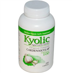 Kyolic, Экстракт выдержанного чеснока, формула 100 для здоровья сердечно-сосудистой системы, 200 капсул
