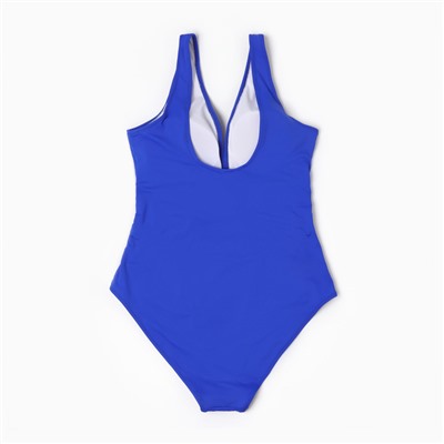 Купальник женский слитный с резинкой на талии, размер 38, синий