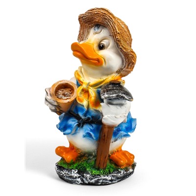 Садовая фигура из полистоуна «Утёнок с мотыгой», 45×27×27 см, МИКС