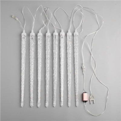УЦЕНКА Гирлянда «Сосульки рифленые» 2.5×0.5 м, IP65, прозрачная нить, 288 LED, свечение мульти с эффектом стекания, 12 В