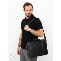 Портфель мужской кожаный 68001 black Fuzhiniao в Новосибирске