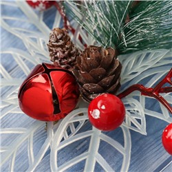 Ёлочные игрушки 2 шт. «Зимнее волшебство. Праздничные цветы» пластик, ягоды, 13 см, белый