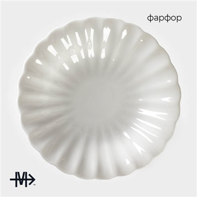 Блюдо для фруктов и десертов Magistro «Цветок», d=15 см, фарфор, белое