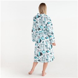 Халат женский удлинённый Этель «Mint mood», размер 46-48, вафля 200 г/м², хлопок