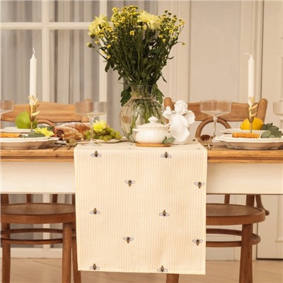 Дорожка Доляна «Пчёлки» 40×146 см, рогожка 164 г/м², 100% хлопок