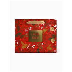 Пакет подарочный новогодний ламинированный «С Новым годом», MS 23×18×10 см