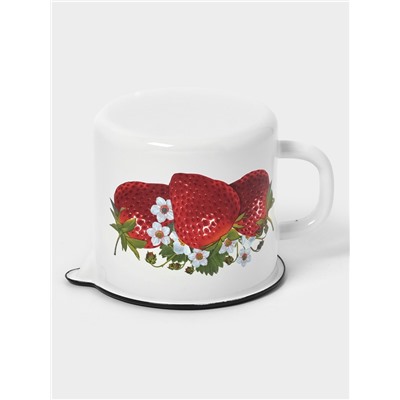 Кружка эмалированная, 1 л, с носиком, белая