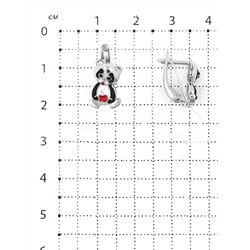 Серьги из серебра с эмалью и фианитами родированные 925 пробы 5058р