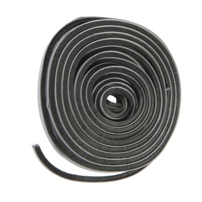 Уплотнитель щеточный самоклеящийся ТУНДРА, 7×6 мм, серый, 10 м