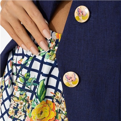 Костюм с юбкой приталенный, Радую себя (2 в 1, синяя мечта)